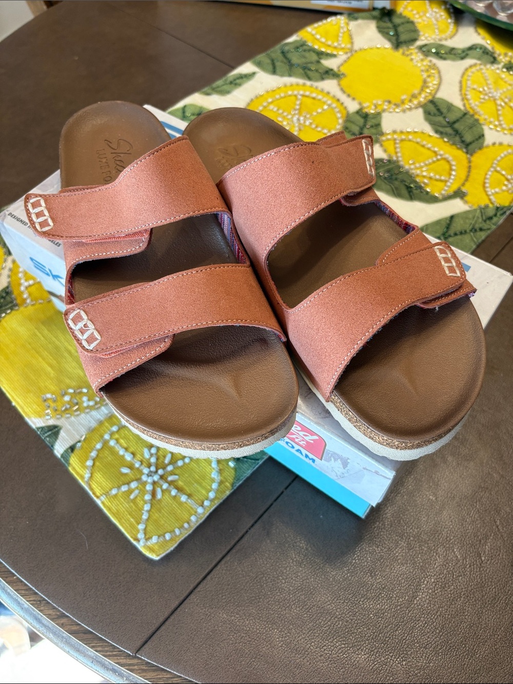 Skechers Coral Double-Strap Slide Sandals